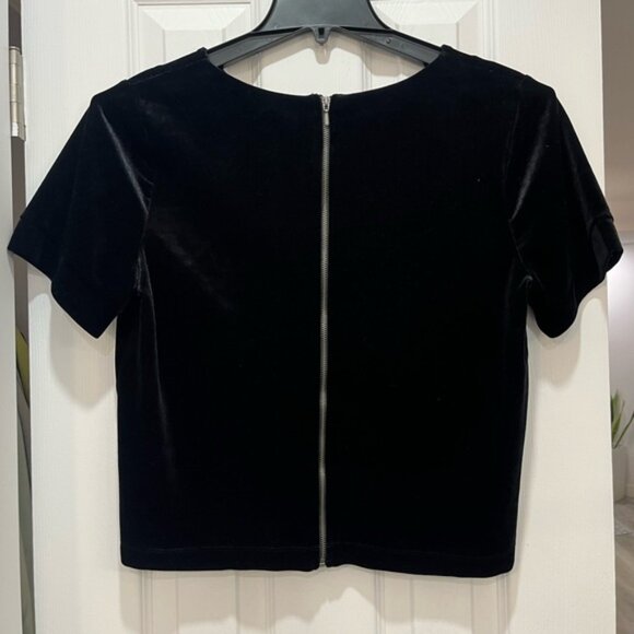 Twik Velvet Short Sleeve Top with Back Zipper Size L Soft Glam - Picture 3 of 5